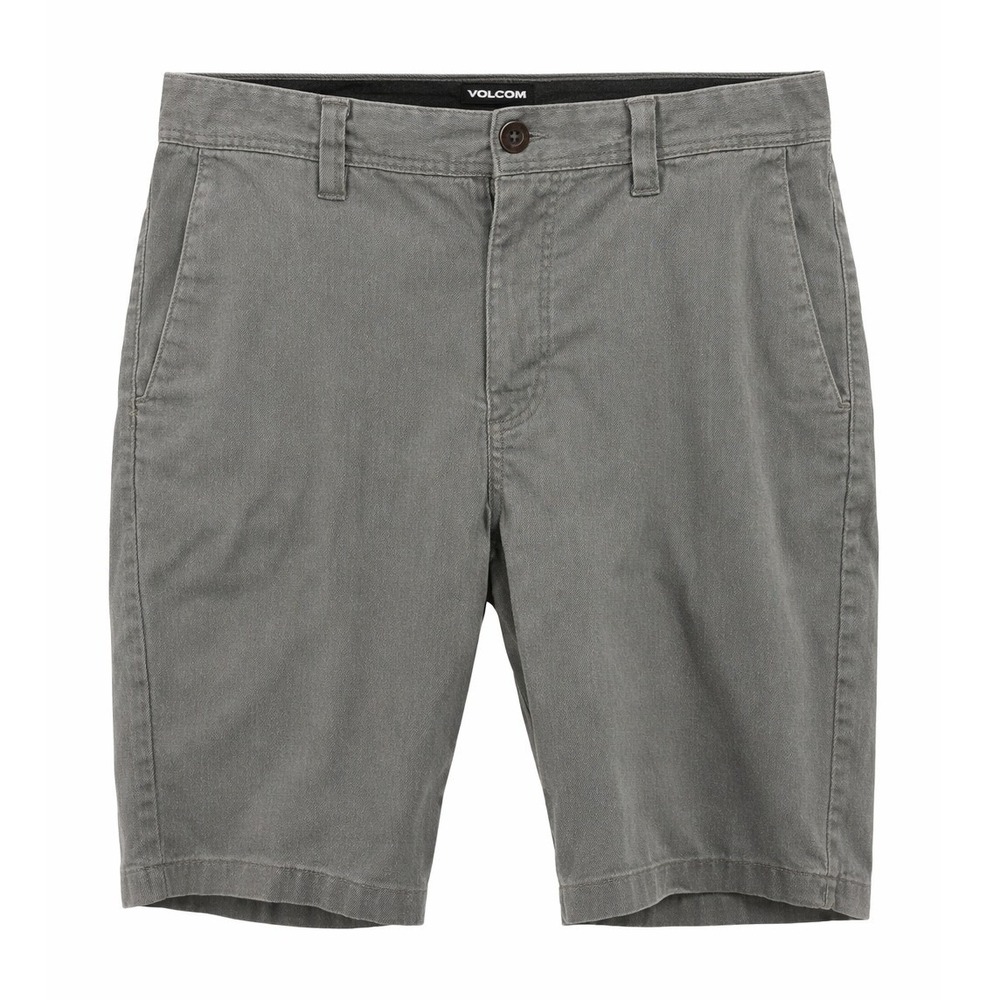 Volcom Men's Gray Chino Shorts Size 33 Flat Front Business Casual Cotton‎ Blend